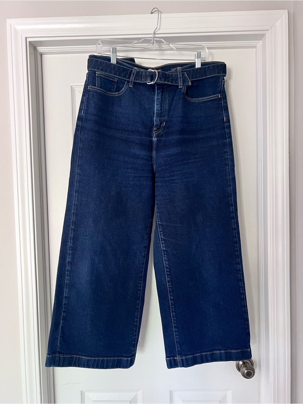 Banana Republic - Denim - High-Rise - Straight- Wide Leg - Belted- Dark Blue